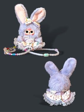 Baby Three Macchiato Mini Rabbit Plush Bag Grape Nocturne